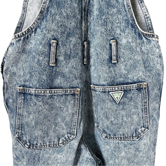 Vintage Guess Kids Size Medium Acid Wash Retro 80’s Denim Jean Overalls - Picture 9 of 12